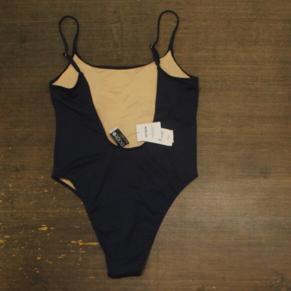NWT Cotton On Womens Thin-Strap Scoop-Back One Piece Swimsuit Mightnight Blue L - Picture 4 of 7